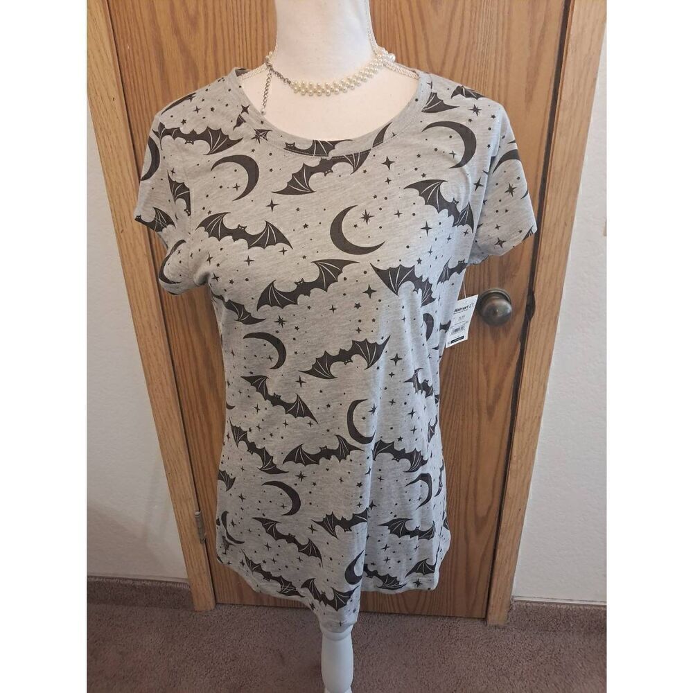 Wound Up Bat Moon all over Print Ladies Cap Sleeve Top XL(15-17) w/ Tag